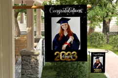 Class of 2023 Black Graduation Garden Flag PNG Sublimation Product Image 4