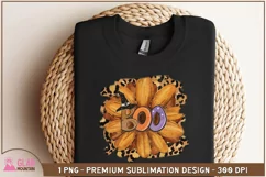 Boo Sunflower png, Halloween Leopard Sunflower Sublimation Product Image 5