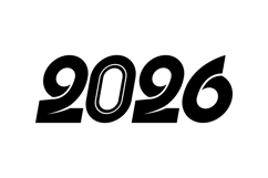 Black 2026 number logo template graphic Product Image 1