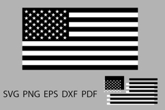 American Flag, USA Vector Black and White USA Product Image 1