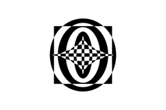 Black abstract retro geometric shapes element clipart Product Image 1