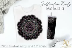 Mandala Sublimation | Black Round and 20oz Tumbler Templates Product Image 1