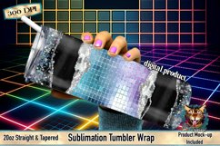 Black Agate-Edged Groovy Disco Pattern Tumbler Wrap PNG - Sublimation &amp; Waterslide Craft Design - 3 Templates &amp; Mock-up - DIY Drinkware Decor