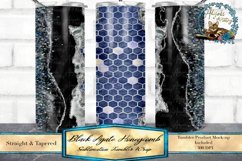 his is a black agate and blue honeycomb glitter tumbler wrap design for a 20oz skinny tumbler. It can also be resized. Used in waterslide and printed vinyl craft projects.