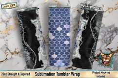 Agate Sublimation, tumbler wrap, honeycomb design 