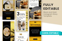 Black &amp; Gold Instagram Canva Story Template Product Image 4
