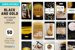 Black &amp; Gold Instagram Canva Story Template Product Image 1