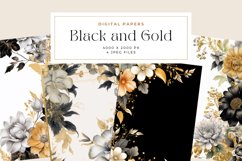 4 Black and Gold Junk Journal Page Product Image 1