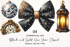 Black and Gold New Year Clipart Product Image 1