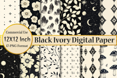 Black and Ivory Digital Paper Set Product Image 1