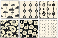 Black and Ivory Digital Paper Set Product Image 3