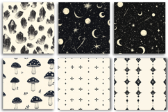 Black and Ivory Digital Paper Set Product Image 4