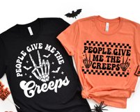 People Give Me The Creeps SVG PNG | Retro Halloween Skeleton Product Image 2