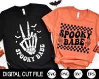 Spooky Babe SVG PNG | Retro Halloween Front &amp; Back of Shirt Product Image 2