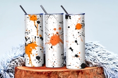 Black and Orange Paint Splatter Digital Paper Product Image 3