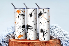 Black and Orange Paint Splatter Digital Paper Product Image 3