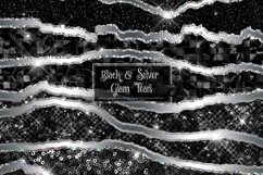 Black and Silver Glam Tears Clipart Product Image 1