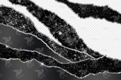 Black and Silver Glam Tears Clipart Product Image 3