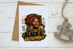 Black and Unstoppable Afro Queen PNG for Juneteenth Product Image 3