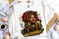 Black and Unstoppable Afro Queen PNG for Juneteenth Product Image 5