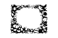 Black and White Autumn Square Frame Design Product Image 1