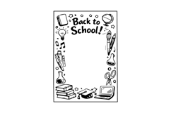 Black and White Back to School Vertical Frame Design Product Image 1