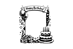 Black and White Birthday Vertical Frame Design Product Image 1