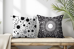 Abstract Black and White Doodle Patterns Digital Paper Product Image 2