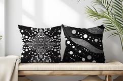 Minimalist Black and White Doodle Patterns Digital Paper Product Image 2