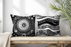 Minimalist Black and White Doodle Patterns Digital Paper Product Image 2