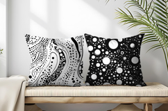 Abstract Black and White Doodle Patterns Digital Paper Product Image 2