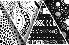 Abstract Black and White Doodle Patterns Digital Paper Product Image 3
