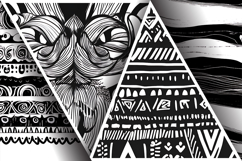 Doodle Black and White Abstract Patterns Digital Paper Product Image 3