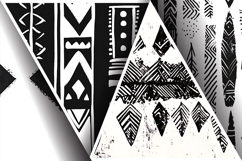 Black and White Doodle Art for Digital Paper Product Image 3