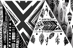 Black and White Doodle Art for Digital Paper Product Image 3