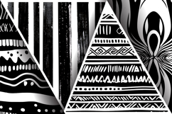 Black and White Abstract Doodle Patterns Digital Paper Product Image 3