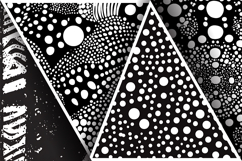 Trendy Black and White Boho Doodle Patterns Digital Paper Product Image 3