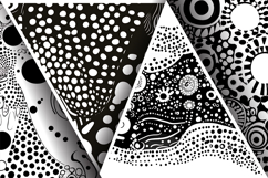 Minimalist Black and White Doodle Patterns Digital Paper Product Image 3