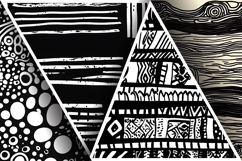 Bold Black and White Abstract Doodle Patterns Digital Paper Product Image 3