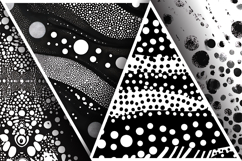 Minimalist Black and White Doodle Patterns Digital Paper Product Image 3