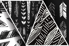 Trendy Black and White Boho Doodle Patterns Digital Paper Product Image 3