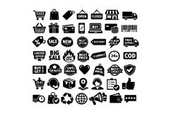 Black and White E-Commerce Icon Collection Design Product Image 1