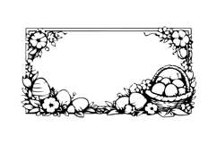 Black and White Easter Horizontal Frame Design Product Image 1