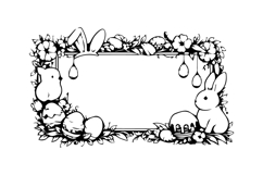 Black and White Easter Rectangular Frame Design Product Image 1