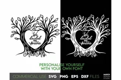 Family Tree SVG with Family Quotes and Last name design for Your gift projects or home decoration.  