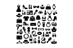 Black and White Fashion and Beauty Icon Collection Design Product Image 1