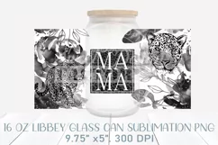 Leopard print glass can wrap, mama glass can sublimation Product Image 2