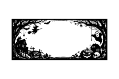 Black and White Halloween Rectangular Frame Design Product Image 1