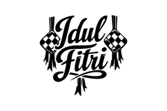 Black and White Idul Fitri Minimalist Typography Lettering Product Image 1
