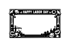 Black and White Labor Day Square Frame Design Product Image 1